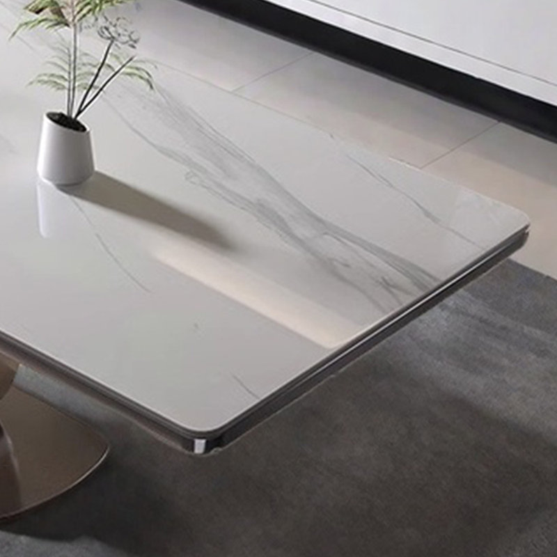 Table et chaise de luxe domestique, Blanc / gris, H 29,5 po x L 70,8 po x l 35,4 po