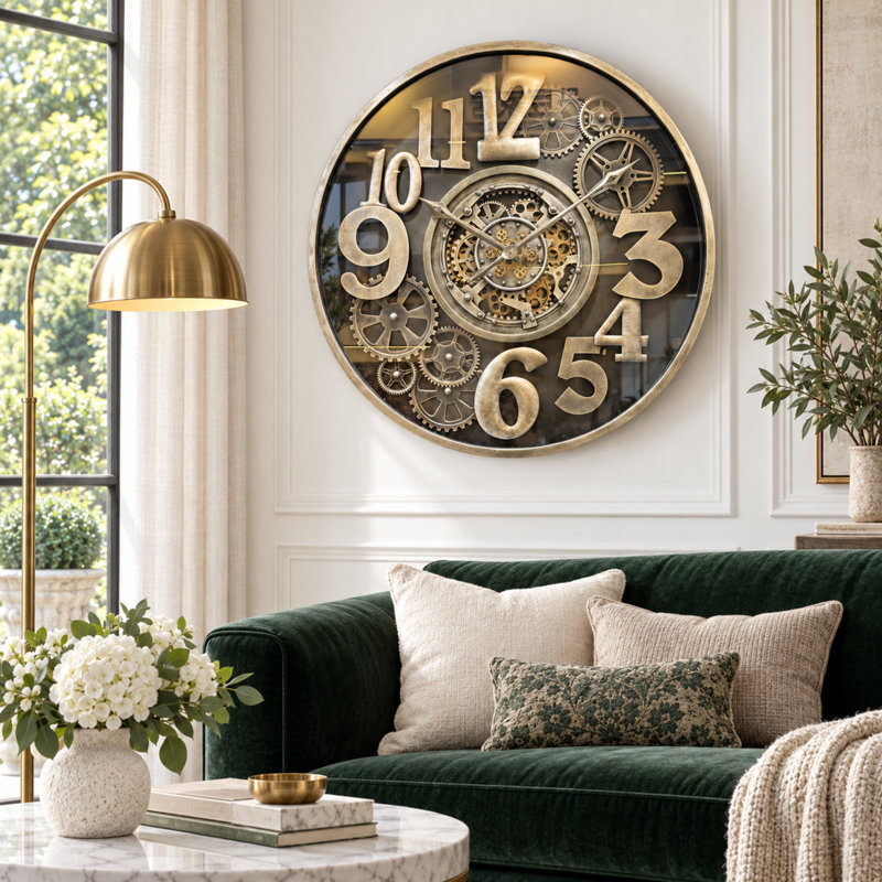 Horloge murale avec engrenages en mouvement réel The-Gear Horloge