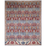 High-Quality Hand-Knotted Blue And Red Area Rug