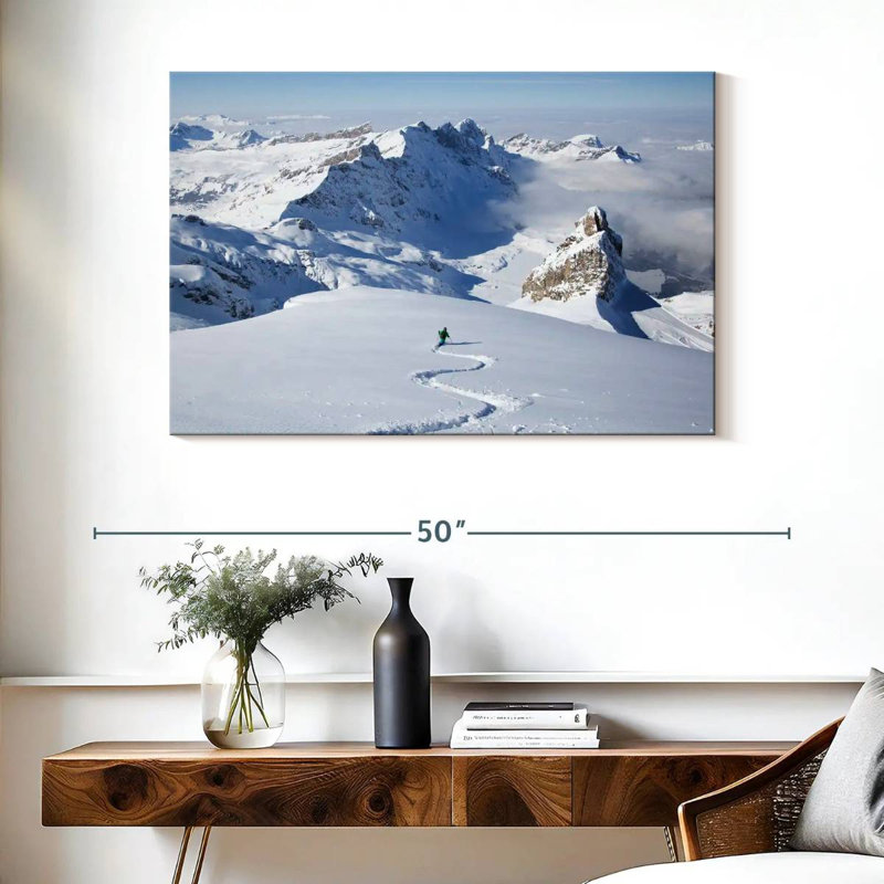 Sirci, skieur dans la poudreuse, H 26 po x l 39 po