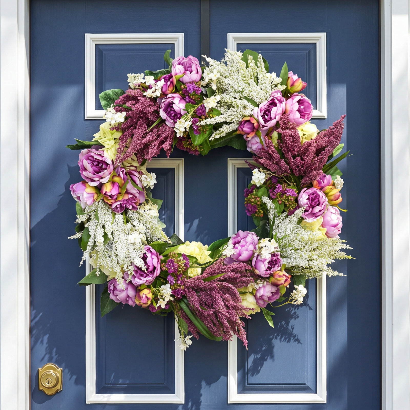 27'' Mother's Day Handcrafted Faux Heather Wood Wreath