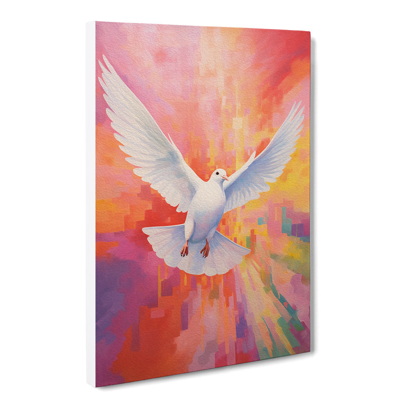 Dove Bird Colour Field - Wrapped Canvas, 50cm H x 35cm W x 3cm D