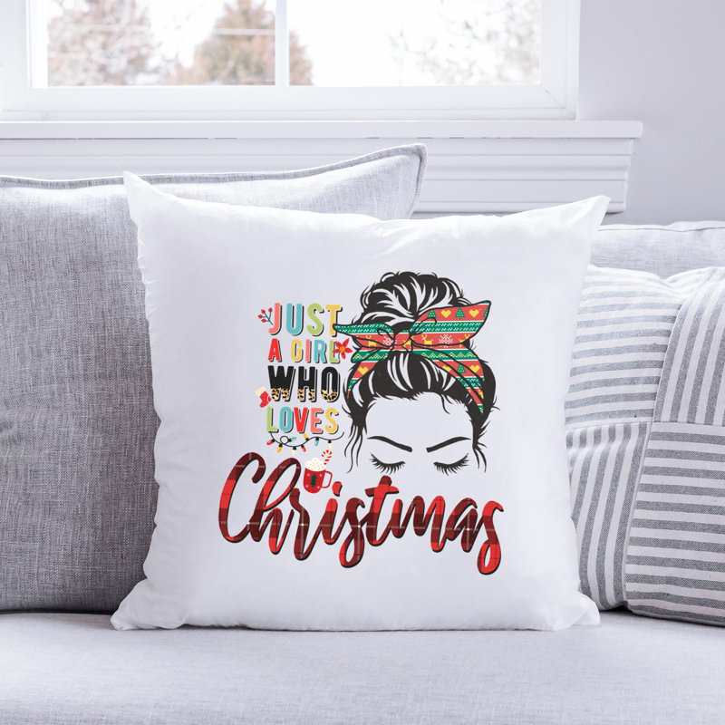 Christmas-05_2 Polyester/Polyester Blend Reversible Throw Pillow, 20" x 20"