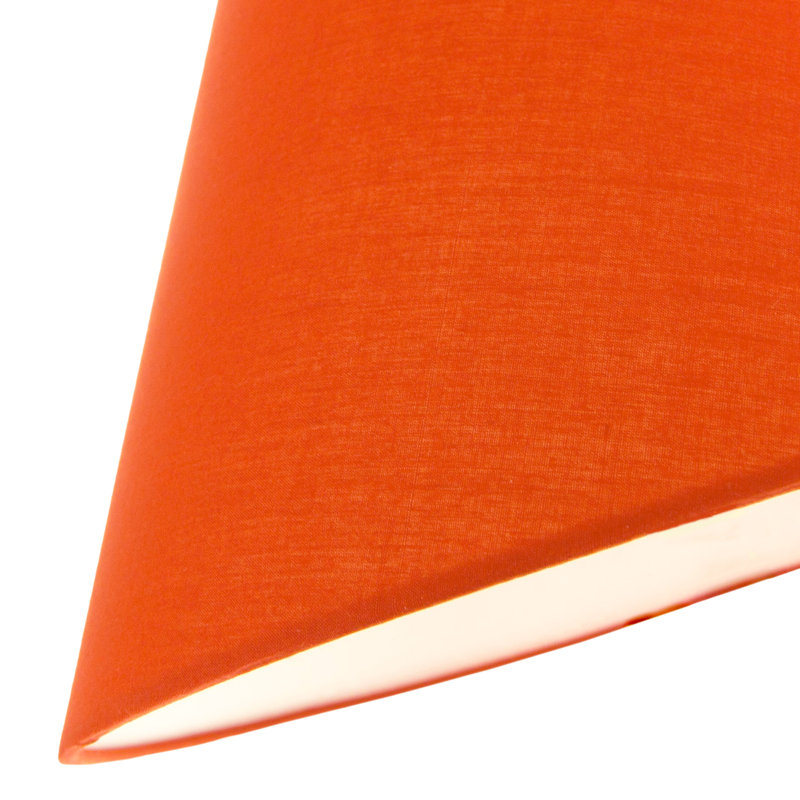 Traditional 8 Inch Vivid Cotton Fabric Coolie Lamp Shade By Happy Homewares, Orange, 17cm H x 25cm W x 25cm D