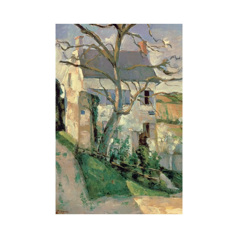 The House And The Tree, C.1873-74 by Paul Cezanne - Wrapped Canvas Gallery-Wrapped Canvas Giclée, 30.48 cm H x 45.72 cm W