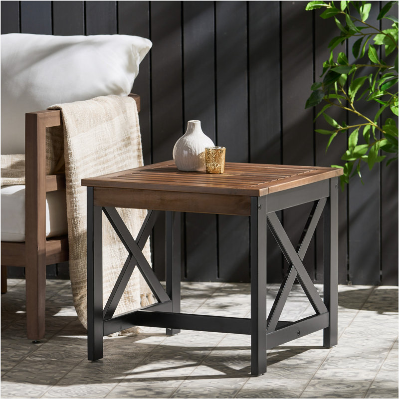 Table de bout en bois Akins, Noir, noir, noir, noir