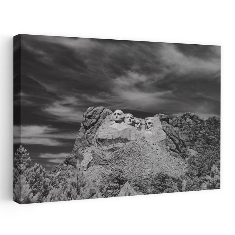 Art mural des années 1960, architecture rétro du Mont Rushmore, H 40 po x l 60 po
