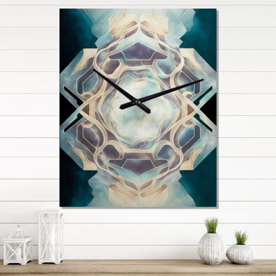 Sacred Geometry In Vintage Colour Tones X - Modern Geometric Vintage Wall Clock