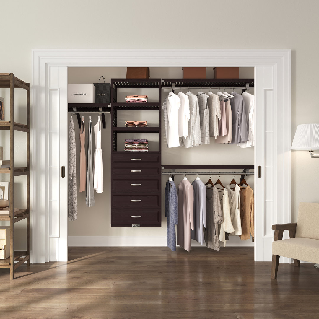 John Louis Home Solid Wood Walk-In Closet System with 5-Drawers John Louis Home 