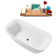 68.5" Streamline Soaking Glossy White Freestanding Tub and Tray With Internal Drain