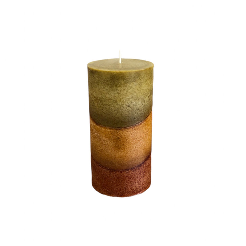 Cinnamon Apple Crisp Scented Pillar Candle, 6" H x 3" W x 3" D
