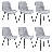 Upholstered Dining Chair with Carbon Steel Legs (Set of 6)-124568715-124568716