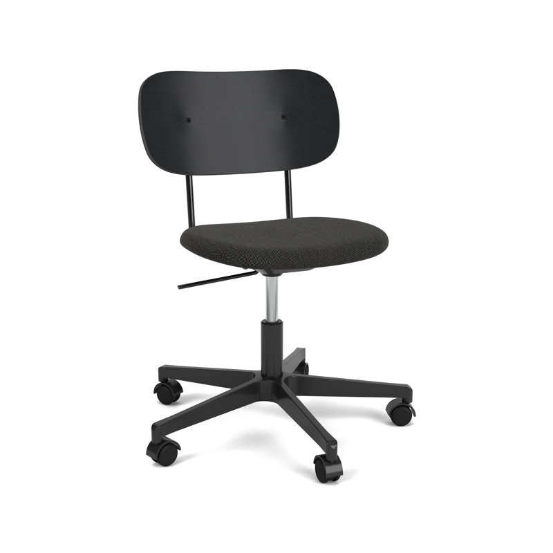 Co Swivel Task Chair, Black Oak/Black, Black, Wool Blend