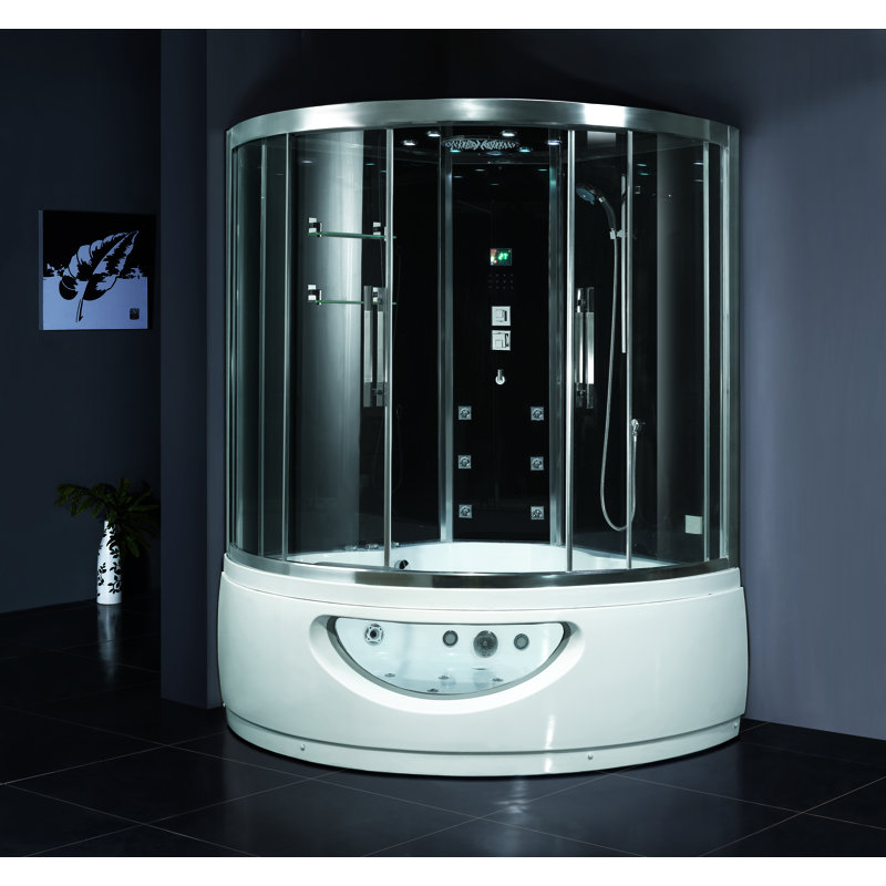 59'' W 89'' H Framed Round Double Slide Tub Enclosure