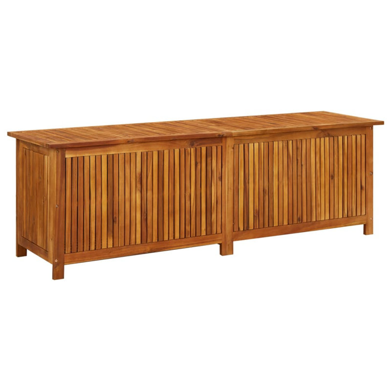 Large Acacia Wood Outdoor Storage Deck Box with Water-Resistant Lining