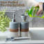 Ensemble de distributeurs de savon à vaisselle en céramique (paquet de 2), distributeur de savon à main, à vaisselle, de douche pour évier de cuisine et salle de bain, comprend une pompe en acier inoxydable, un entonnoir en silicone et un support à -756913325