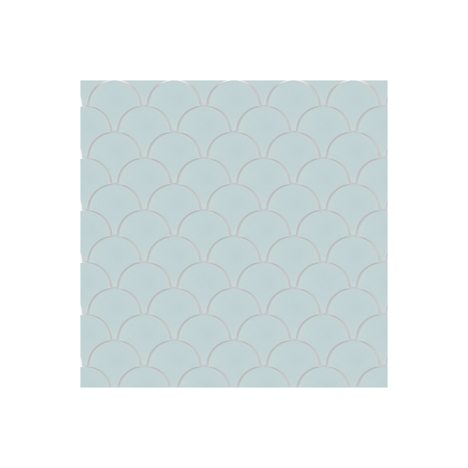 Solid Fishscale 8" x 8" Cement Wall & Floor Tile, Atmosphere