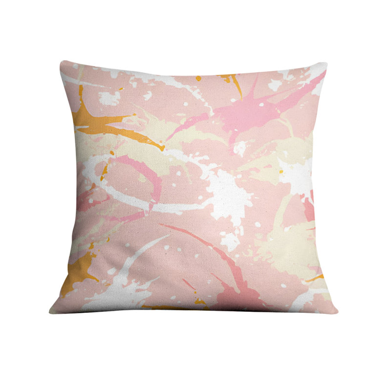 Coussin décoratif avec insert, H 20 po x l 20 po, Rose abstrait 6
