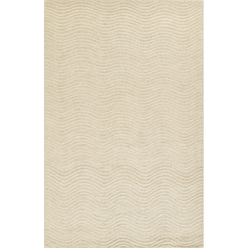 Hand Tufted Wool Geometric Rug, Rectangle 3'6" x 5'6"