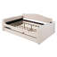Lit de jour double rembourré avec accoudoirs de rangement, couchette et dernier système audio Bluetooth intégré, molleton Teddy, beige-727002469-727002464