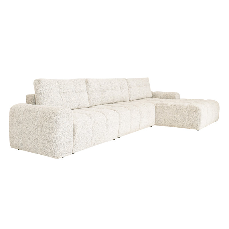 Sofa Bed, Right -sided, 94cm H x 338cm W x 184cm D, Beige