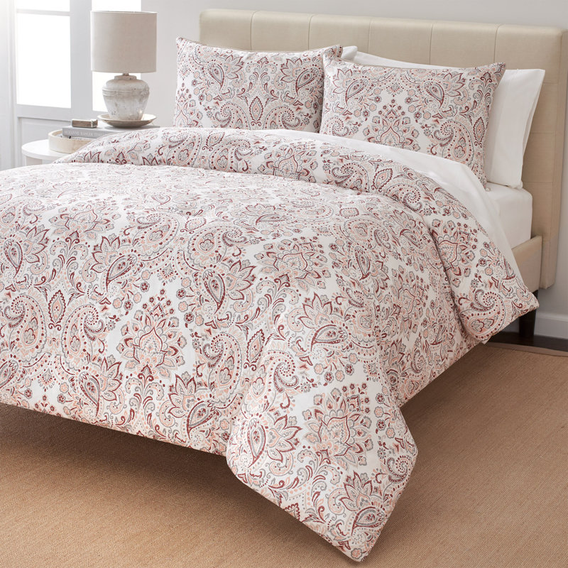 Ensemble d'édredon réversible en percale à tissage traditionnel - Kalampur, Édredon double / grand + 2 taies décoratives sta