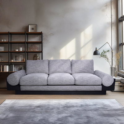 3 Seater Modern Bolster Sofa - 102" x 37" x 32"
