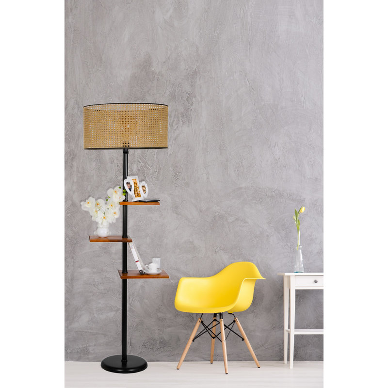 Brimstone 170cm Tray Table Floor Lamp, Black