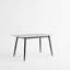 Grande table de salle à manger rectangulaire en métal robuste à base de pierre moderne 1,6 m