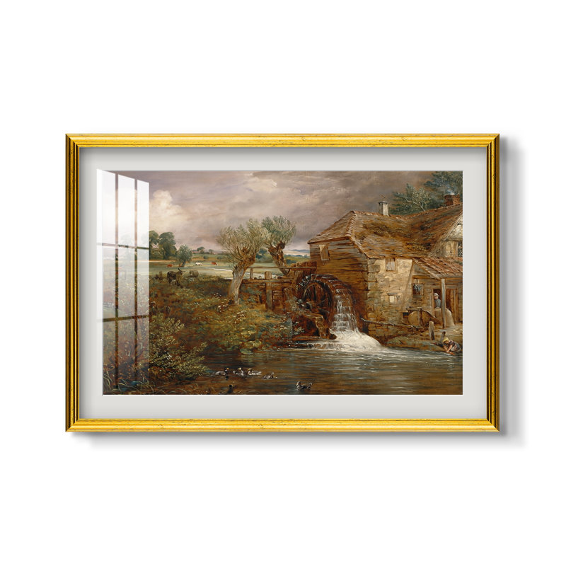 Moulin de Parham, Gillingham, 1826 - John Constable - Estampe encadrée sur mesure, 16 po x 22 po, Framed Print with Mat