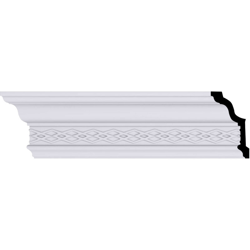 H 4 1/8 po x P 2 3/8 po x F 4 7/8 po x L 94 1/2 po, (répétition 2 3/4 po), moulure couronnée Robin