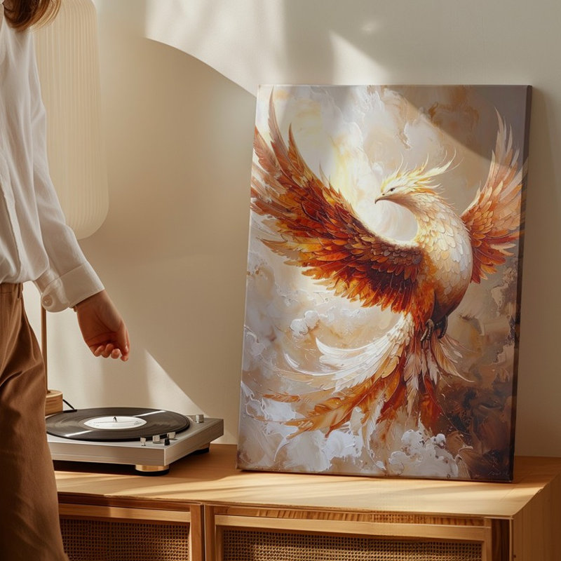 «Phoenix Ascension», art mural sur toile, H 20 po x l 20 po