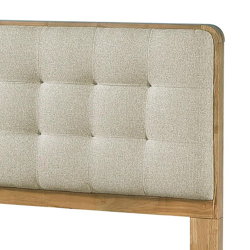 Lit plateforme en bois de frêne clair, Double