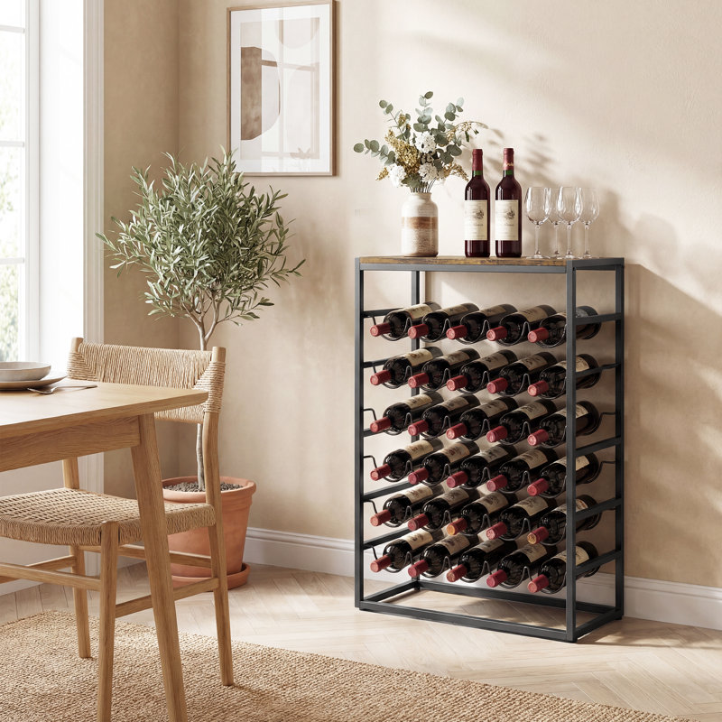 HOMCOM 30 Bottles Wine Rack, 6 Tier Wine Storage Holder, Rustic Brown