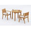 3 Seats 4 Pcs Grade-A Teak Wood Dining Set: 52" Round Table And 3 Travota Stacking Arm Chairs #11TV1103-1552648967-1565259196