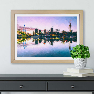 Auckland Skyline in New Zealand - Framed Print