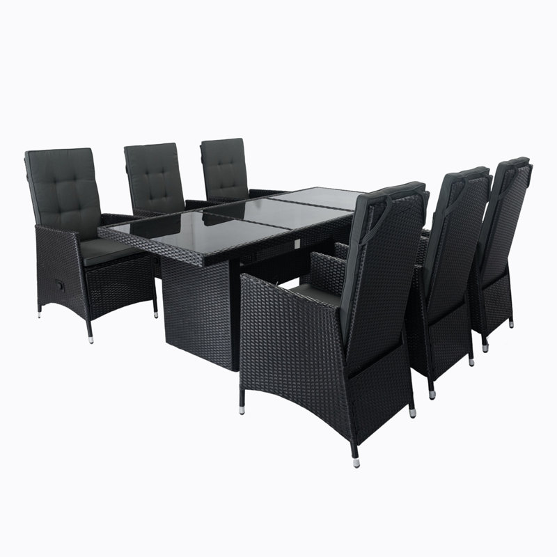 Ensemble repas d'extérieur rectangulaire L 78,7 po pour 6 personnes Cugina