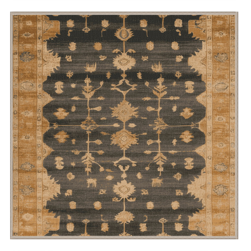 Tapis brun lavable à la machine, Carré 4 pi