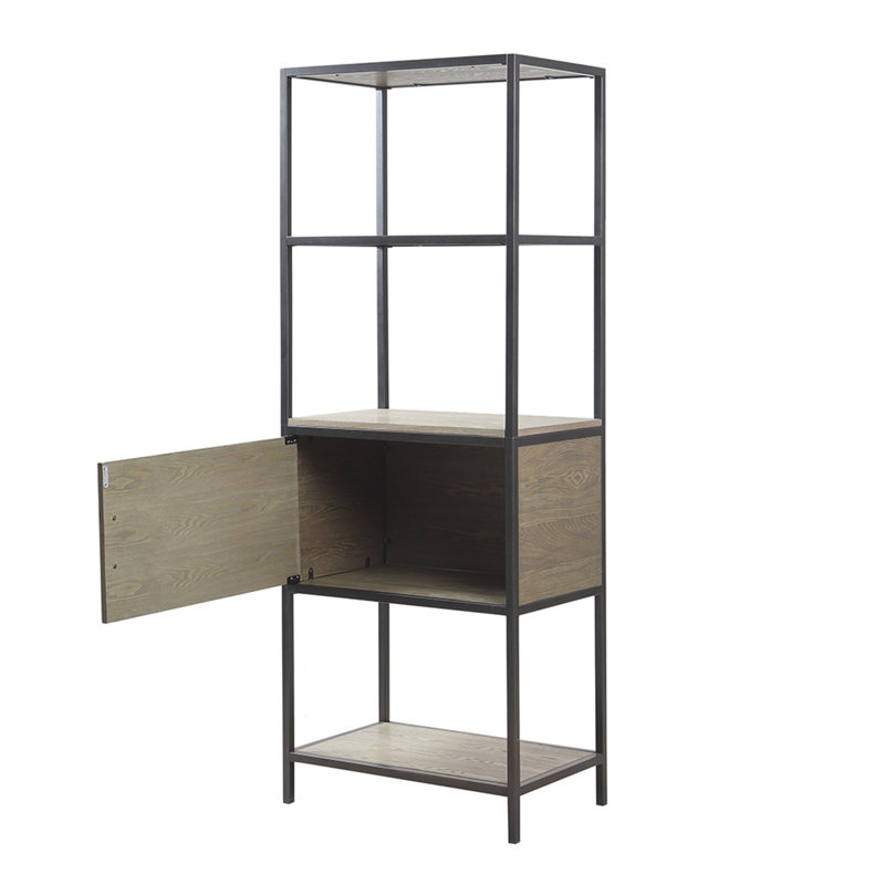 Bibliothèque à 3 tablettes avec armoire de rangement