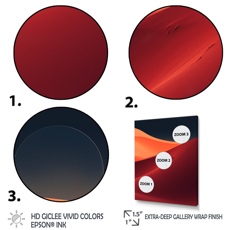 Orange et noir, désert du Sahara, dunes de sable - art mural désert, Cadre flottant noir, H 44 po x l 34 po x P 1,5 po