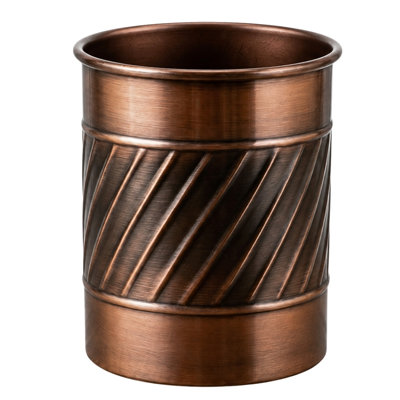 Handcrafted Wave Embossed Metal Kitchen Utensil Holder