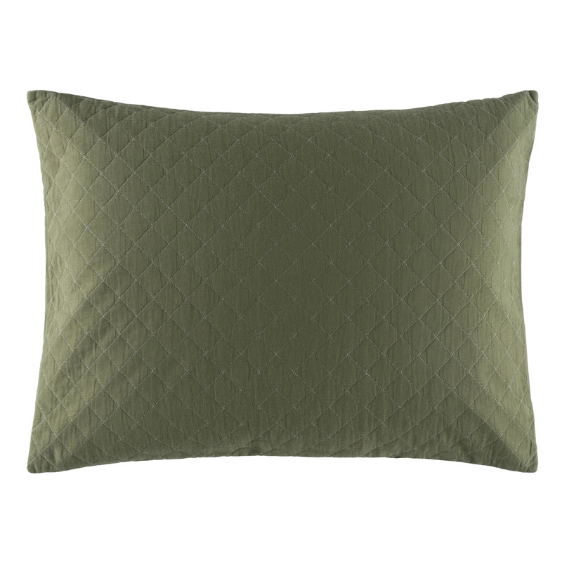 Amity Sand Quilted Sham, Green, Standard Sham