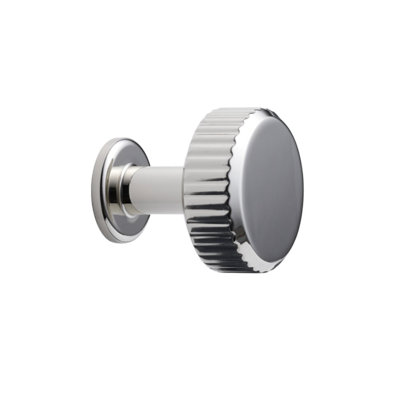 Polished Nickel "Villa" Fluted Round Knob