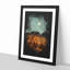 Moon Over The Mountains In Italy Paint Splash - Picture Frame Graphic Art-56922779-56922778