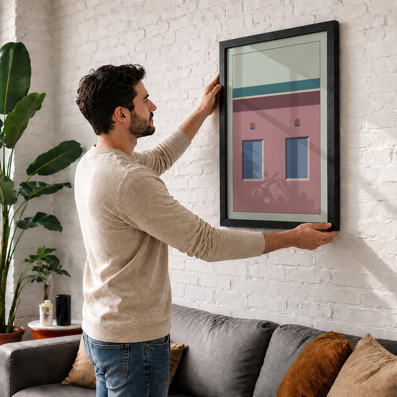 Architecture Minimalist - Framed Print, A1 - 84.1 x 59.4 cm, Oak