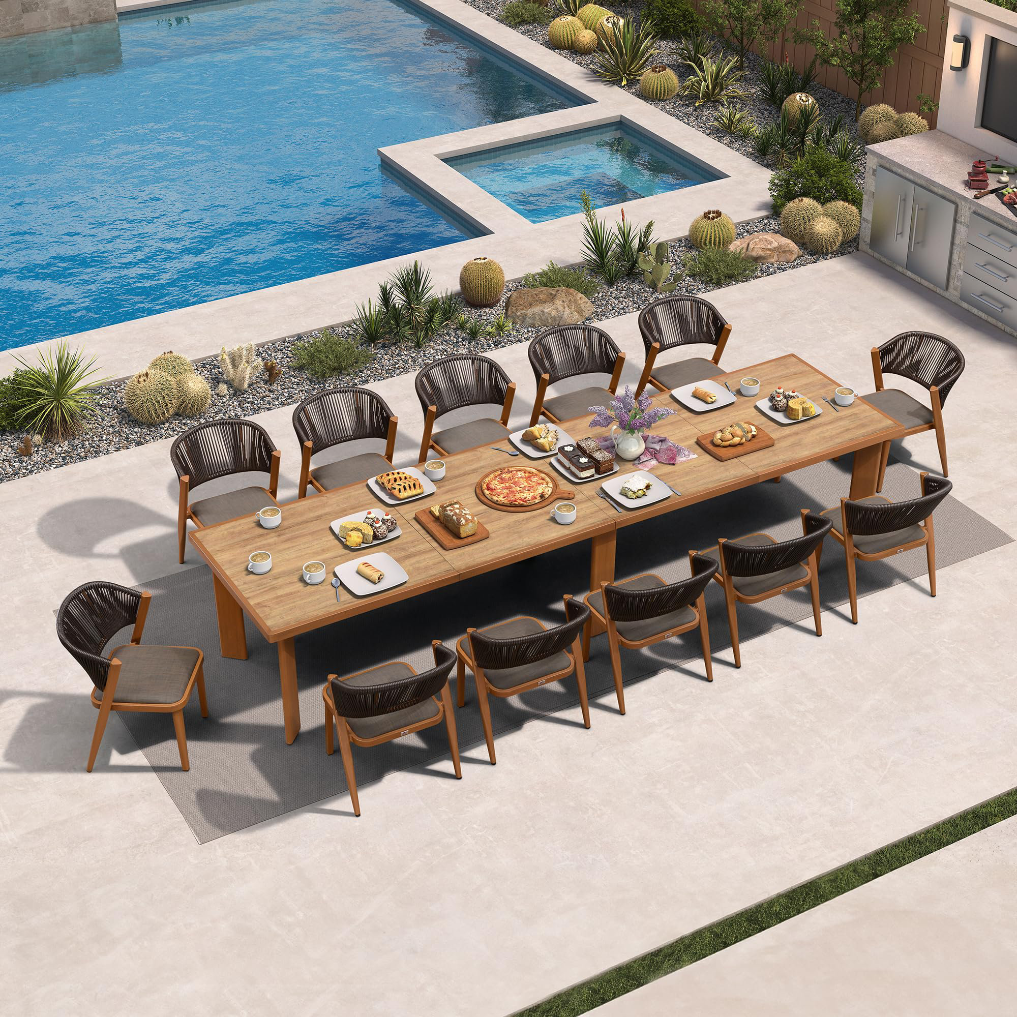 Corrigan Studio® 13-piece Patio Dining Set Outdoor Furniture ...