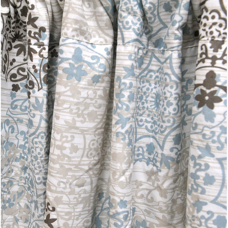 Home Soft Things Marina Geometric Tailored 60'' Window Valance in Brown/Light Blue/Beige/White (Set of 2)