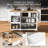 Kitchen Island with Foldable Counter Top,Kitchen Storage Cart with Slide-Out Shelf, Towel Rack and Drawer, Rolling Kitchen Cart on Wheels, for Kitchen, Living Room, Dining Room