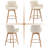 Lovetro Swivel Full Back Arms Upholstered 26.6"H Counter Stool with Solid Rubberwood Frame and Gold Footrest-1236094861