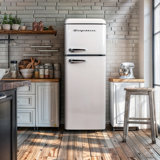 7.5 Cu. Ft. Capacity Retro Fridge Freezer Combo, Upright Fridge Freezer Combo, Apartment Size